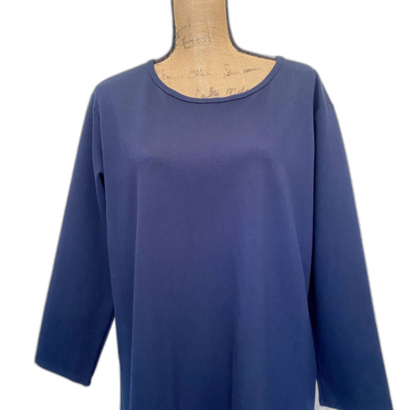 Draper James Tulip Dress Long Sleeve Ponte Knit Nassau Navy Blue Size Large - Picture 3 of 7